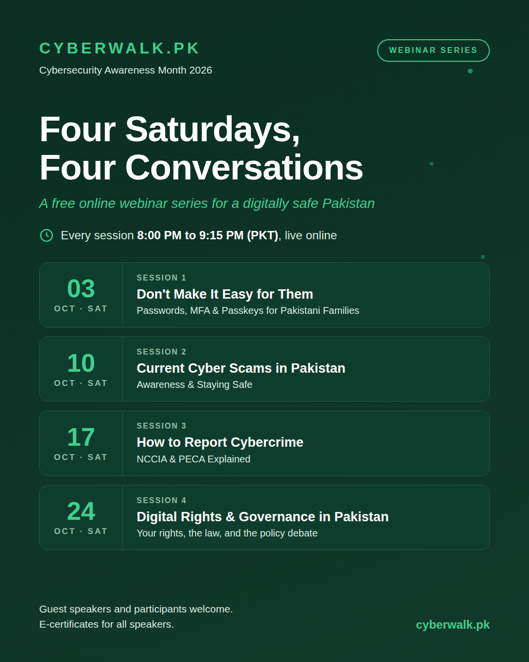 CyberWalk Webinar Series